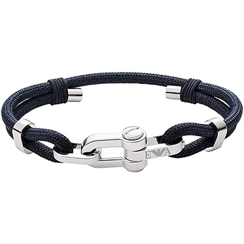Emporio Armani Bracciale a Cinturino da Uomo, Colore Nero