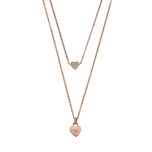 Emporio Armani Collana Da Donna, Lunghezza Totale: 40Cm/45mm+ 5Cm Catena Regolabile
