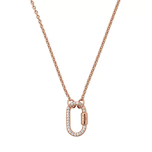 Emporio Armani, Collana a Catena da Donna in Argento 925 Color Oro Rosa