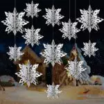Feliciay, 18 decorazioni natalizie da appendere, a forma di fiocco di neve