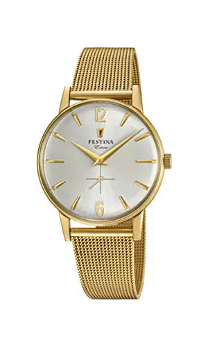 Festina Orologio Analogico Unisex con Cinturino in Placcato in Acciaio Inox F20253/1