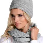 fil'loo CD-069 Cappello + Scaldacollo Comapleto Invernale Classico Monocolorato - Fabbricato In UE