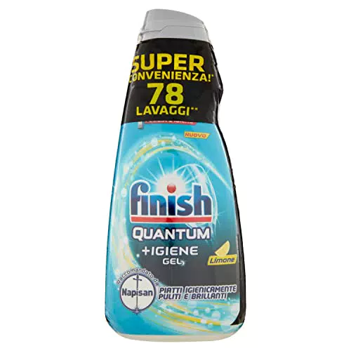 Finish Detersivo per Lavastoviglie Liquido Quantum + Igiene Gel