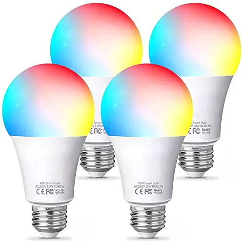 Fitop Lampadina Alexa WiFi E27, 4 pezzi