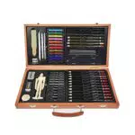 FLOWood Set di Matite di Disegno, 58 Pezzi Arte Set in Scatola di Legno