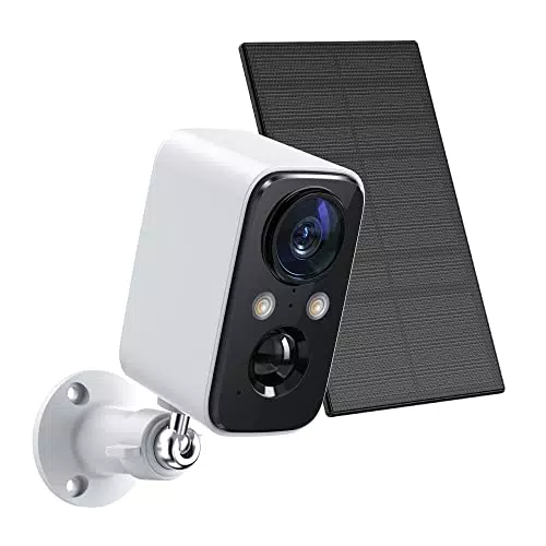 FOAOOD Telecamera Wi-Fi Esterno con Pannello Solare Telecamera di Sorveglianza