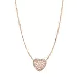 Fossil, Collana con Pendente Brillante Vintage in Tonalità Oro Rosa da Donna