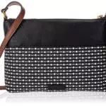 Fossil Fiona Borsa A Tracolla, Donna, Nero/Bianco, 25.1 cm x 4.8 cm x 19 cm