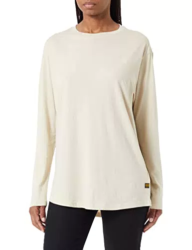 G-STAR RAW Lash Fem Loose R T LS T-Shirt, Beige/Kaki