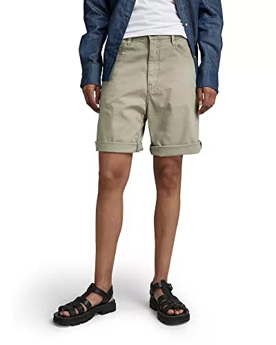 G-STAR RAW Type 89 Long Short Pantaloncini, Verde, 28W Reg/Regolare Donna
