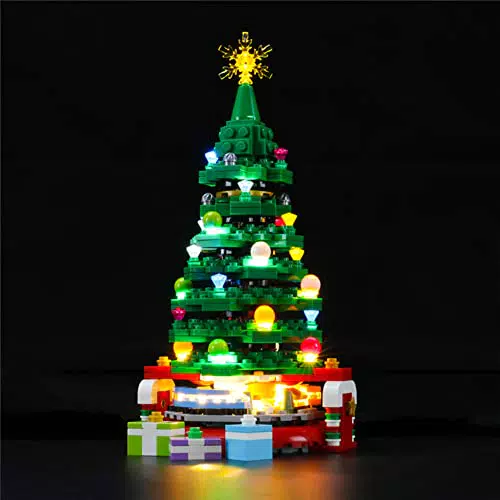 GEAMENT Set di Luci LED Compatibile Con LEGO Albero di Natale Kit Di Illuminazione per Creator 40338