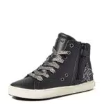 Geox J Kalispera Girl Aneakers Bambine e ragazze, Nero/Argento