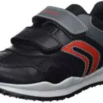 Geox J Pavel Aneakers Bambini e ragazzi, Nero/Rosso
