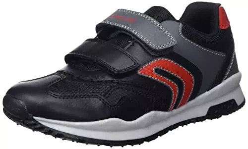 Geox J Pavel Aneakers Bambini e ragazzi, Nero/Rosso