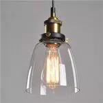 Glighone Lampadario Industriale Vintage in Vetro Lampada a Sospensione Lampade Sospese da Soffitto Attacco E27