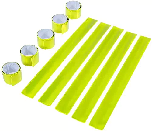 GOLDGE 10 Pezzi Braccialetti Slap, Bracciale Riflettente Alta visibilità Schiaffo Bracciali per Bambini Fascia Catarifrangente per Braccia Polsi Jogging Corsa Bici