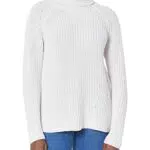 Goodthreads Maglione Dolcevita in Cotone a Punto Shaker Donna