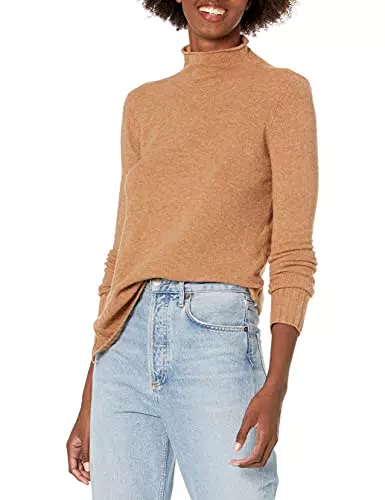Goodthreads Maglione Elasticizzato con Collo a Imbuto di Medio Spessore Donna