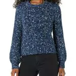 Goodthreads Maglione Girocollo Corto a Maniche Lunghe in Punto Popcorn Marmorizzato Donna