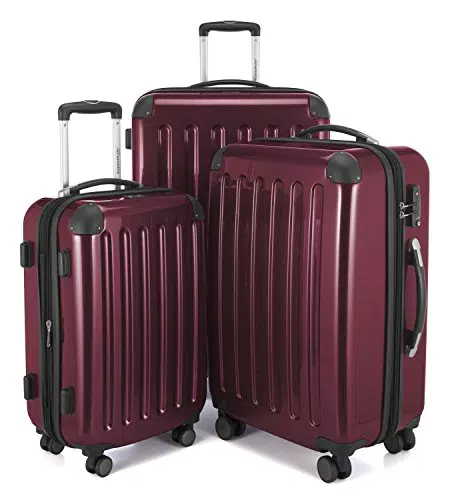 HAUPTSTADTKOFFER - Alex - Set di 3 valigie, TSA, Nero brillante