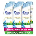 Head & Shoulders Shampoo Antiforfora Supreme Fortifica con Bambù Formato Convenienza X6 Pacchi