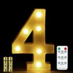 HONPHIER Numero luce 3D con telecomando, lettere, lettere