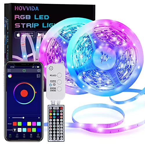 HOVVIDA LED Striscia, 20M Luci LED 5050 RGB 12V Musica