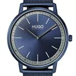 Hugo Orologio Analogico al Quarzo da Uomo con Cinturino in Maglia Metallica in Acciaio Inossidabile Blu - 1520011