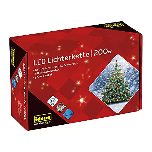 Idena 8325068 - Catena luminosa LED con 200 LED colorati