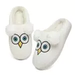 Inverno Pantofole Uomo Donna gufo Scarpe da Casa Peluche Foam Ciabatte Caldo Cotone Scarpe Suola Antiscivolo Interno Esterno bianco 3738