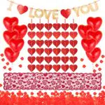 Kit Romantico Decorazioni, Petali di Rosa Rossa, Palloncini a Cuore Rossi