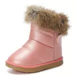 KVbabby Bambine e Ragazze Carino Stivali da Neve Morbide Fodera calda Stivali Scarpe di Cotone Piatto Pelliccia Stivali