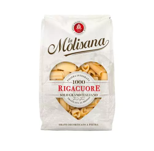La Molisana, Pasta Rigacuore N.1000, Pasta da Solo Grano Italiano Decorticato a Pietra