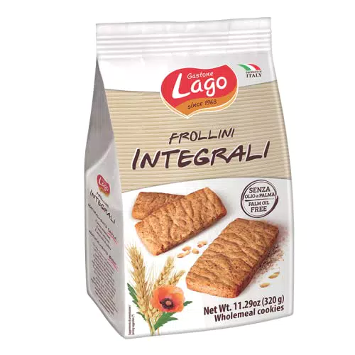 LAGO, Frollini Integrali 320g, Biscotti Frollini fatti con Farina integrale