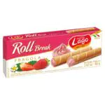 LAGO, Roll Break 80g, Cannoli di Wafer Ripieni di Crema alla Fragola 66%
