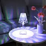 Lampada da Tavolo Touch Senza fili ricaricabile, Luci di cristallo da comodino per camera da letto bar ristoranti