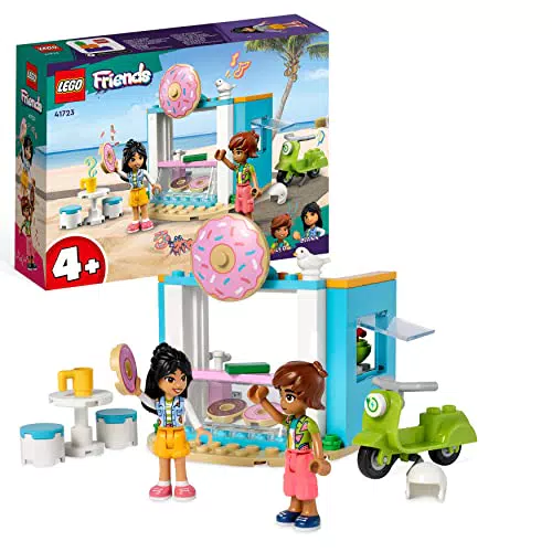 LEGO 41723 Friends Negozio di Ciambelle, Giochi per Bambine e Bambini dai 4 Anni in su con Mini Bamboline Liann e Leo e Scooter
