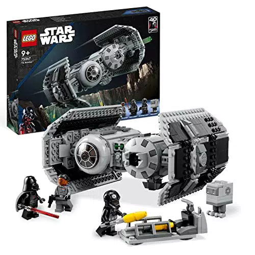 LEGO 75347 Star Wars TIE Bomber Model Building Kit, Modellino da Costruire di Starfighter con Droide Gonk e Minifigure di Darth Vader con Spada Laser