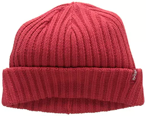 Levi's Ribbed Beanie Cuffia, Rosso, Taglia Unica Uomo