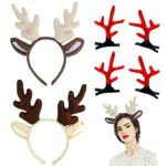 LOPKJ Fascia Per Capelli Con Corna Di Renna 6 Pacchi Fascia Per Capelli Con Corna Di Renna Cerchietto Renna Cerchietti Natalizi Per Capelli A Forma Di Corna Per La Festa Di Natale Headband Natale