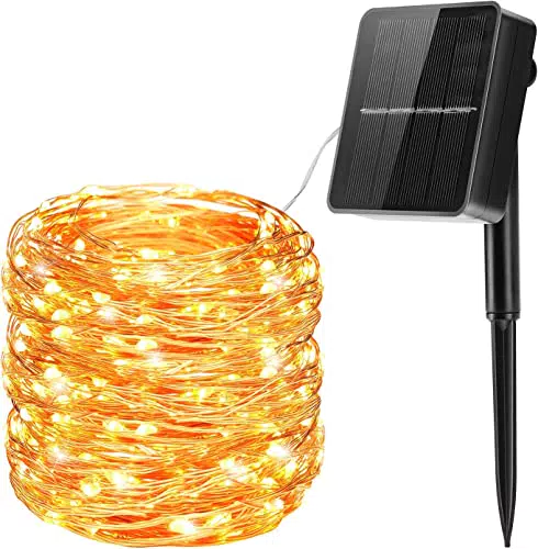 Luci Solari Esterno, 26m 240 LED Catena Luminosa Solare 8 Modalità Impermeabile IP65