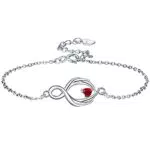 Lydreewam Ala di Angelo Bracciale Donna Argento Sterling 925 Infinito Bracciale 3A Rossi Amore Zirconi Braccialian Valentino per Leicatola Regalo Confezionato