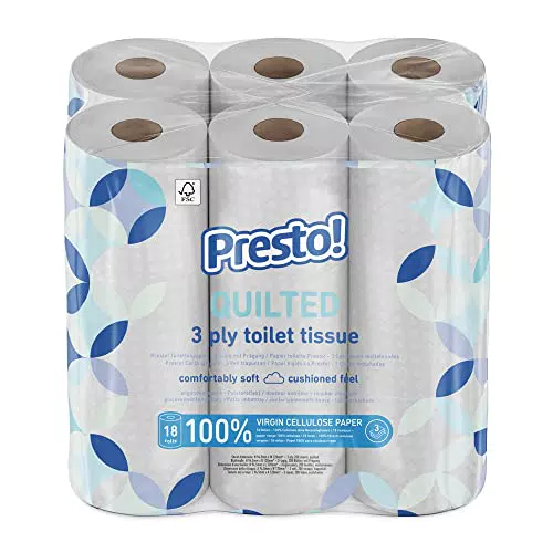 Marchio Amazon - Presto! Carta igienica trapuntata a Tre veli