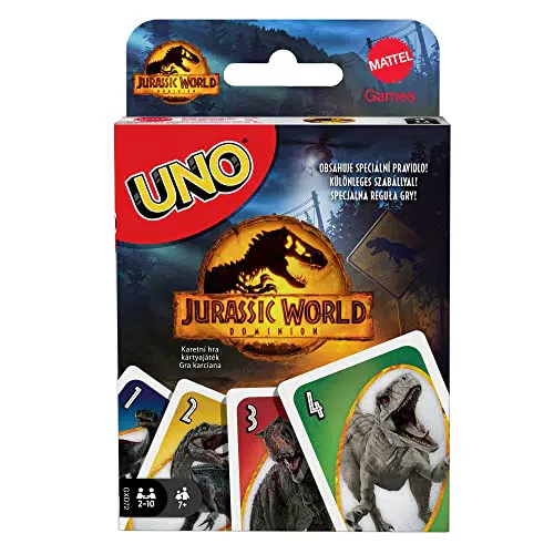 Mattel Games, UNO Jurassic World Dominion, Gioco di Carte per Bambini 7+ Anni