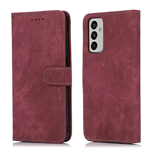 Mikulle Cover Samsung Galaxy M13 4G Libro, Custodia in Magnetica Flip PU Portafoglio per Samsung Galaxy M13 4G - Rosso