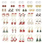 MILACOLATO 36 Pai Orecchini Donna Orecchini di Vacanza Goccia di Natale Pendolo Orecchini Set Albero di Natale Elk Snowman Santa Hook Orecchini Carino Festa di Natale Gioielli Regali