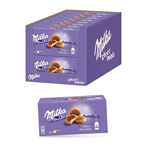 Milka Choco Minis, Piccoli Biscotti Ricoperti da Cioccolato al Latte Milka - 16 x 185g