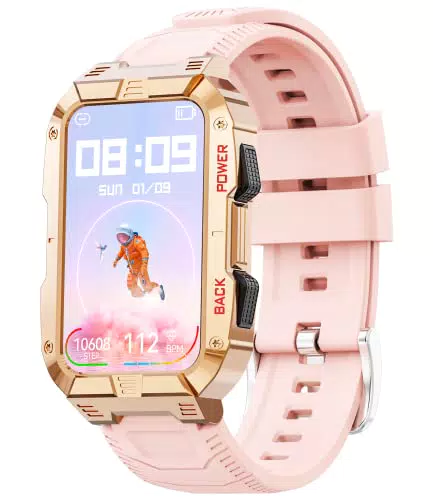 Mingtawn Smartwatch Donna 1, 57 Pollici Full Touch, Orologio Fitness con Monitoraggio Della Pressione Sanguigna Della Frequenza Cardiaca Dell'Ossigeno Nel Sangue