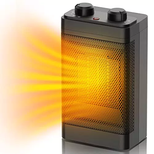 Mini Termoventilatore Ceramicotufetta Elettrica Basso Consumo con 3 Modalità e Oscillazione 70°tufa Elettrica con Protezione da Surriscaldamento e Ribaltamento per Camera da Letto