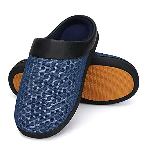 Mishansha Inverno Pantofole Uomo Caldo Ciabatte da Casa Donna Comode Antiscivolo Peluche Pantofola YInMn Blu